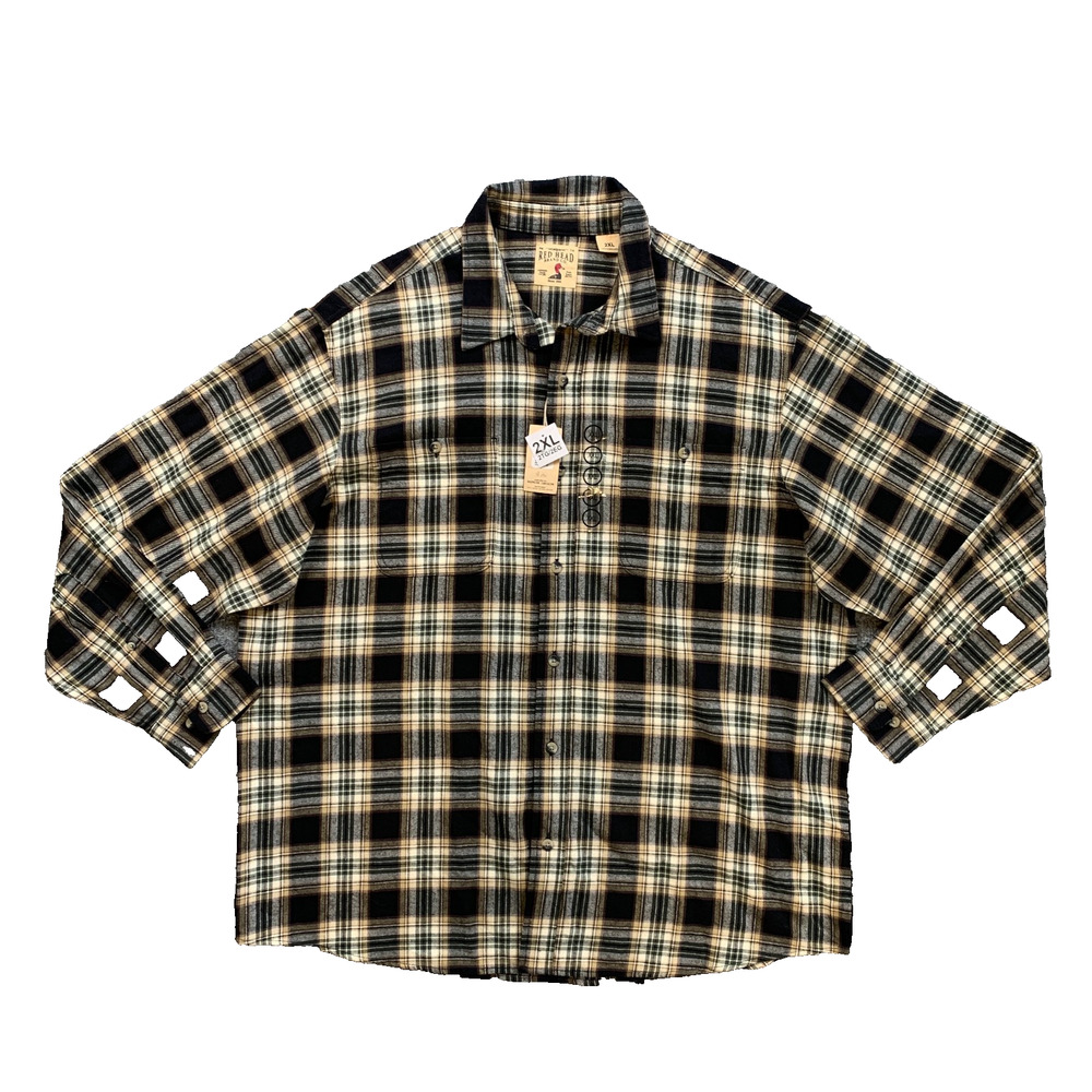 RedHead Shirt Mens 2XL Plus Ozark Mountain Flannel Long Sleeve Plaid Button Up